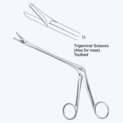 Olivecrona Trigeminal Scissors (Also for nose) Toothed